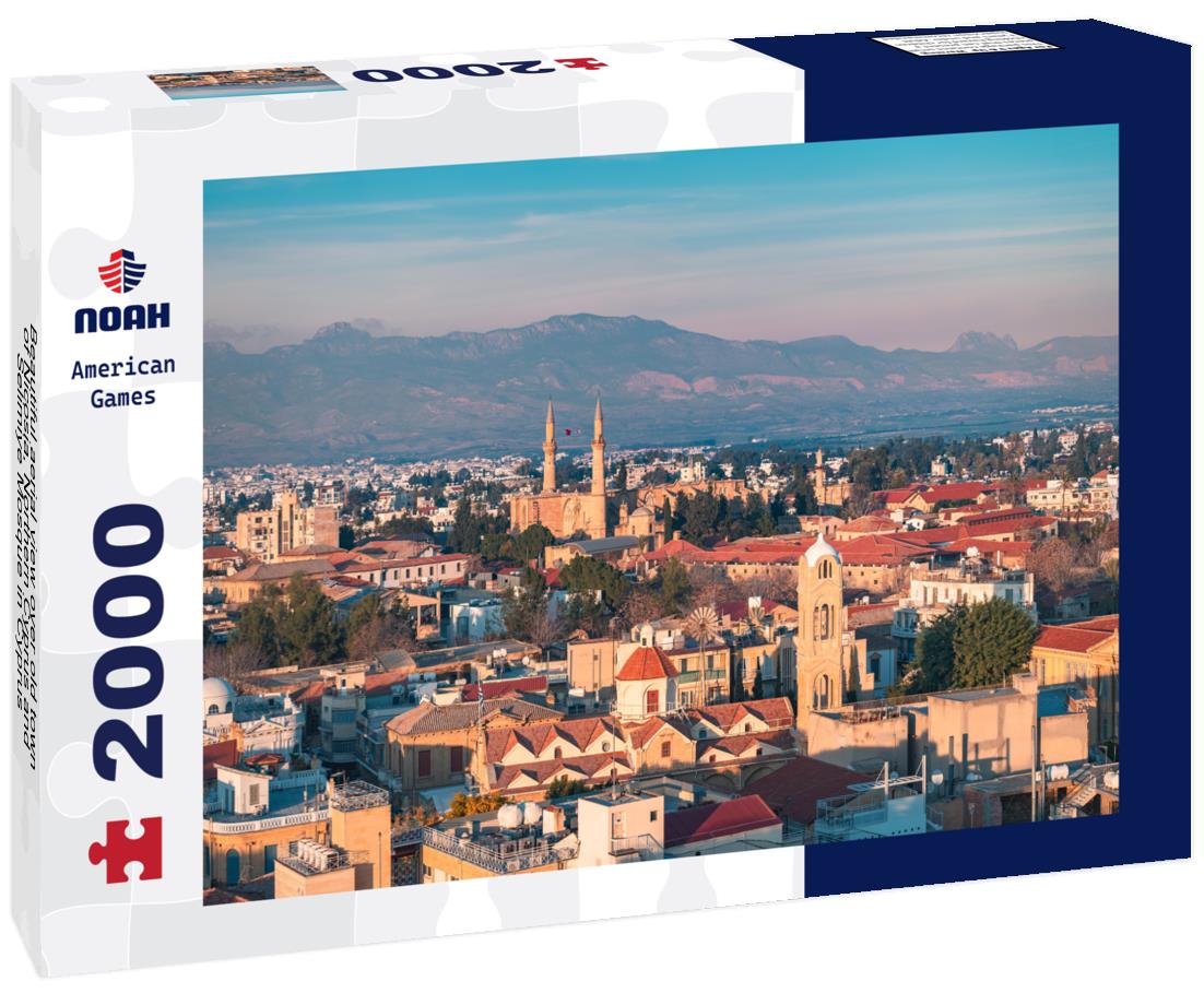 Noah Jigsaw Puzzle Beautiful aerial view over old town of Nicosia, Northern Cyprus and Selimiye Mosque in Cyprus 2000 pieces