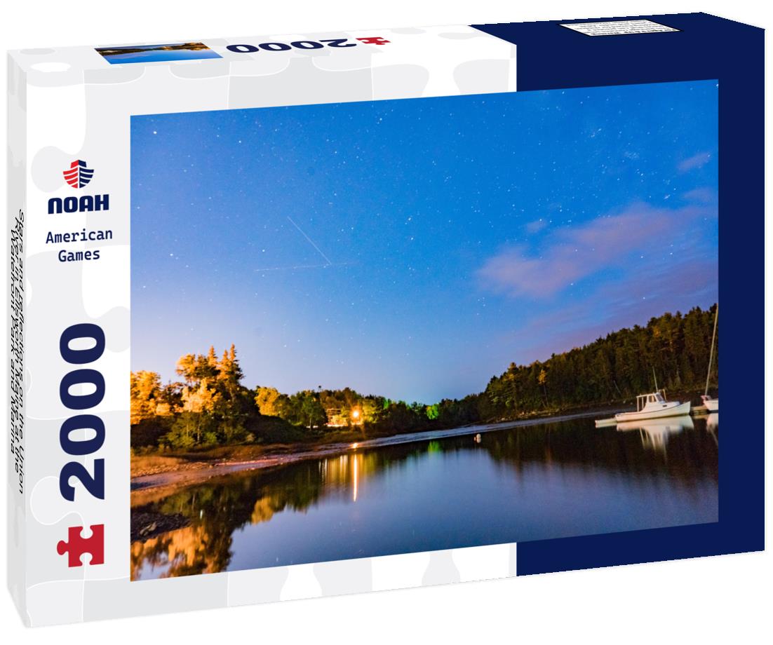 Noah Jigsaw Puzzle Stars and reflections on the Union River in Ellsworth Maine at the Watefront Park and Marina 2000 pieces