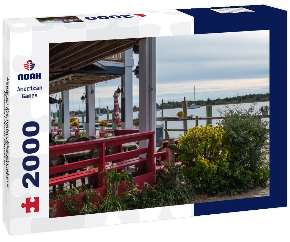 Noah Jigsaw Puzzle Boats on the water, blue sky above, scenes from historic waterfront Beaufort North Carolina 2000 pieces