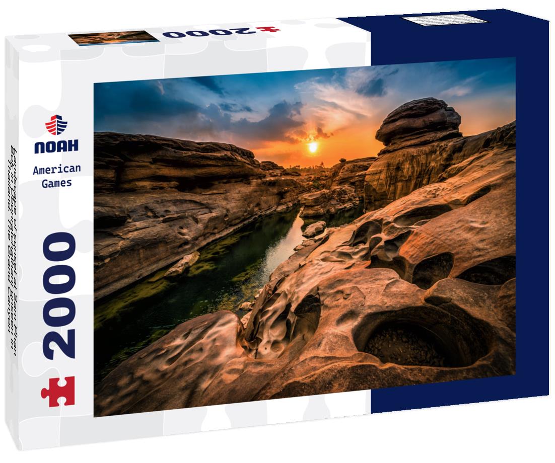 Noah Jigsaw Puzzle Landscape of sunset at Sam Phan Bok in Ubonratchathani unseen in Thailand. The Grand Canyon 2000 pieces