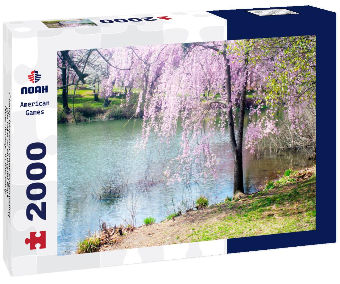 Noah Jigsaw Puzzle Cherry blossom trees surrounding the lake at Holmdel Park, New Jersey, in the early spring 2000 pieces