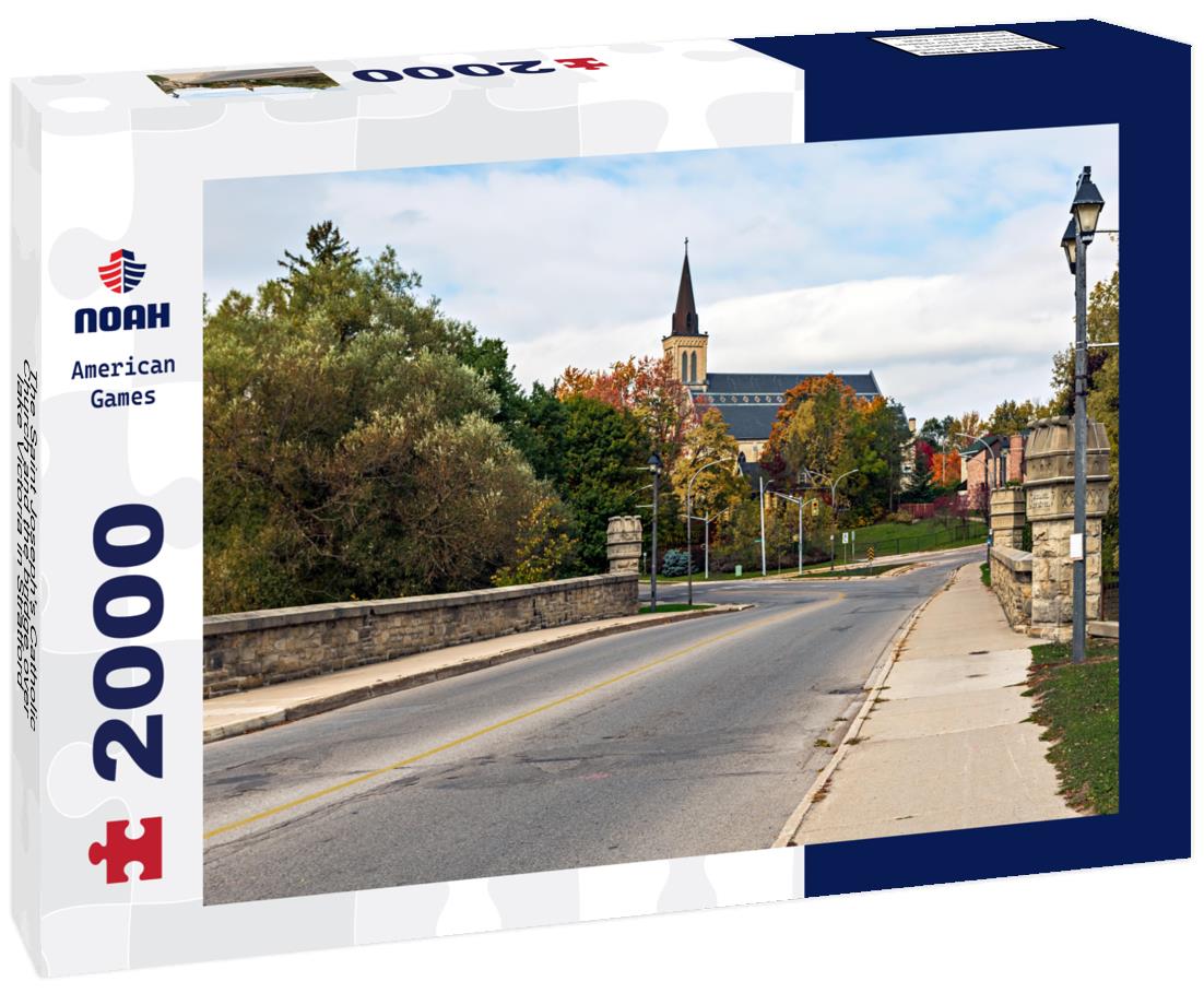 Noah Jigsaw Puzzle The Saint Joseph's Catholic Church and the bridge over lake Victoria in Stratford, Ontario 2000 pieces