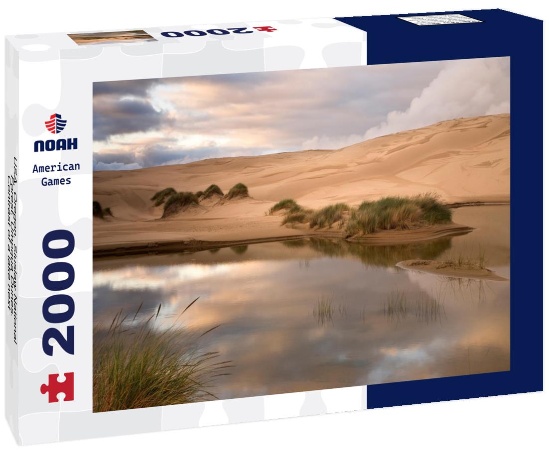 Noah Jigsaw Puzzle USA, Oregon, Siuslaw National Forest, Umpqua Dunes. Contrast of a lake next to sand dunes 2000 pieces