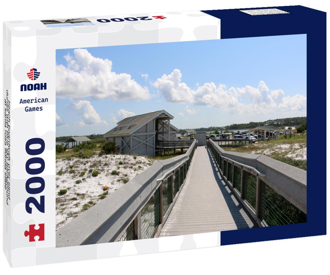Noah Jigsaw Puzzle beach boardwalk over sand dunes with blue sky background at santa rosa florida state park 2000 pieces
