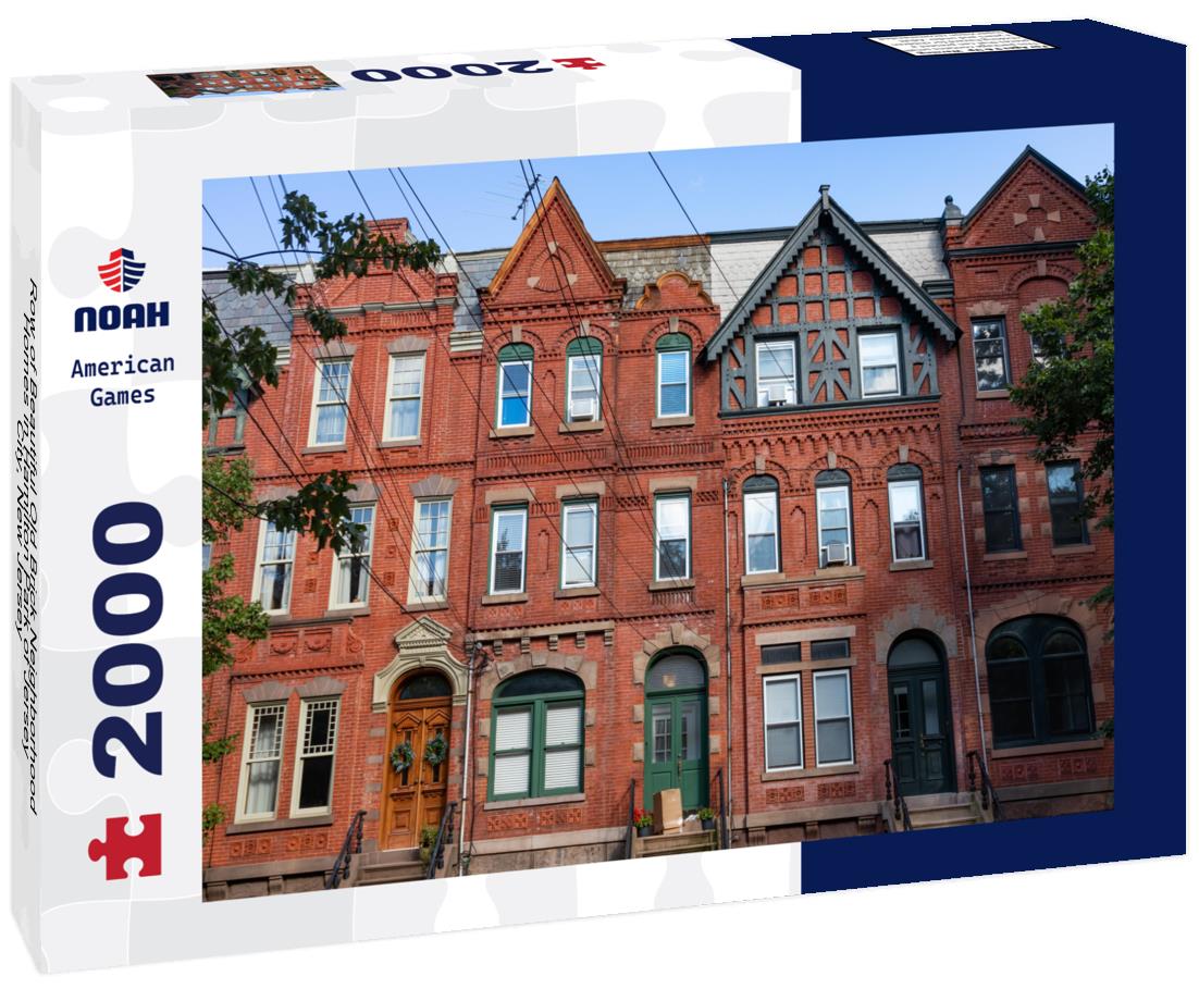 Noah Jigsaw Puzzle Row of Beautiful Old Brick Neighborhood Homes in Hamilton Park of Jersey City, New Jersey 2000 pieces
