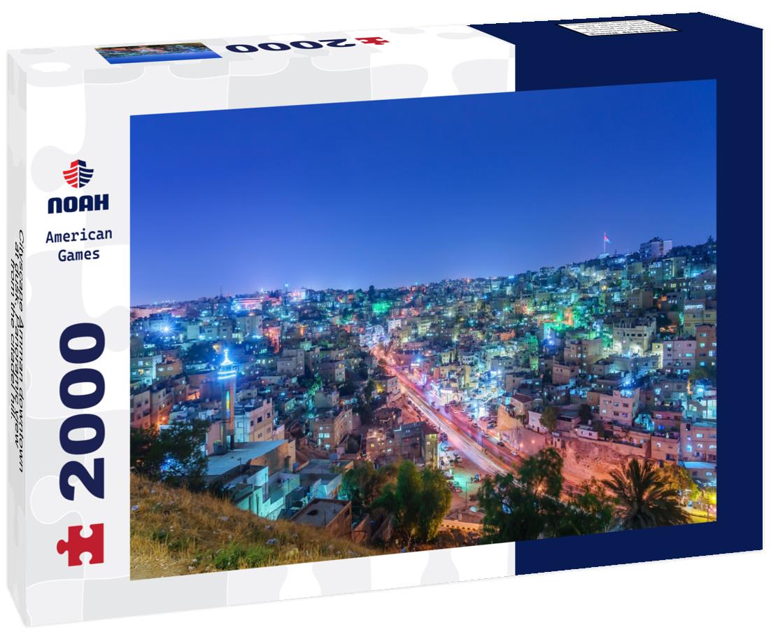Noah Jigsaw Puzzle Cityscape Amman downtown at dusk, Panoramic view from the citadel hill. Capital of Jordan 2000 pieces