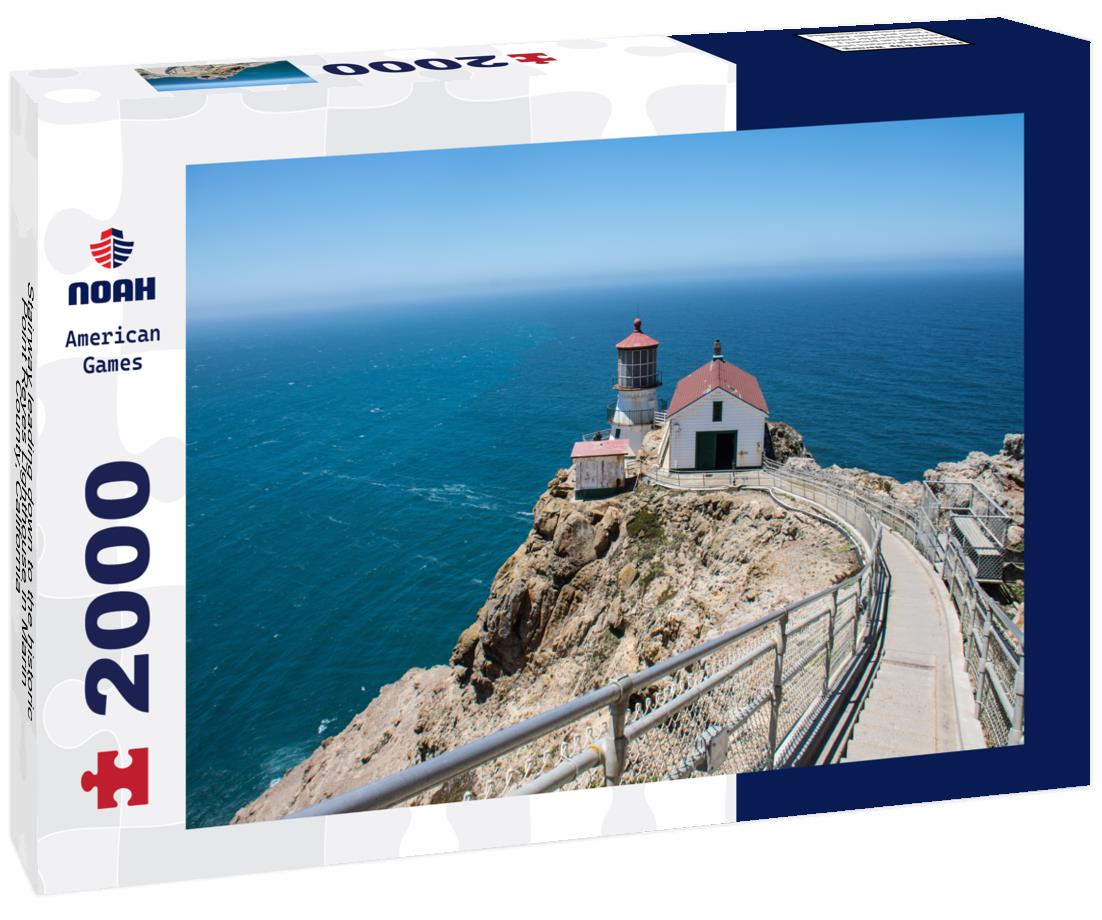 Noah Jigsaw Puzzle Stairway leading down to the historic Point Reyes Lighthouse in Marin County, California 2000 pieces