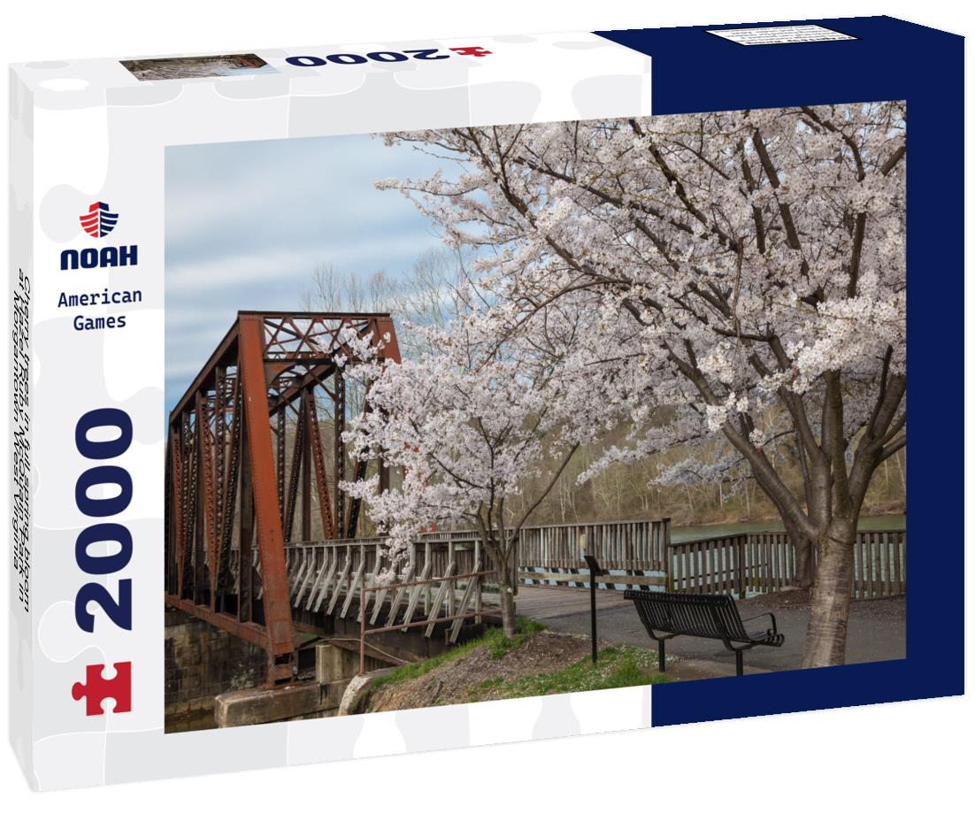 Noah Jigsaw Puzzle Cherry trees in full spring bloom at Hazel Ruby McQuain Park in Morgantown West Virginia 2000 pieces