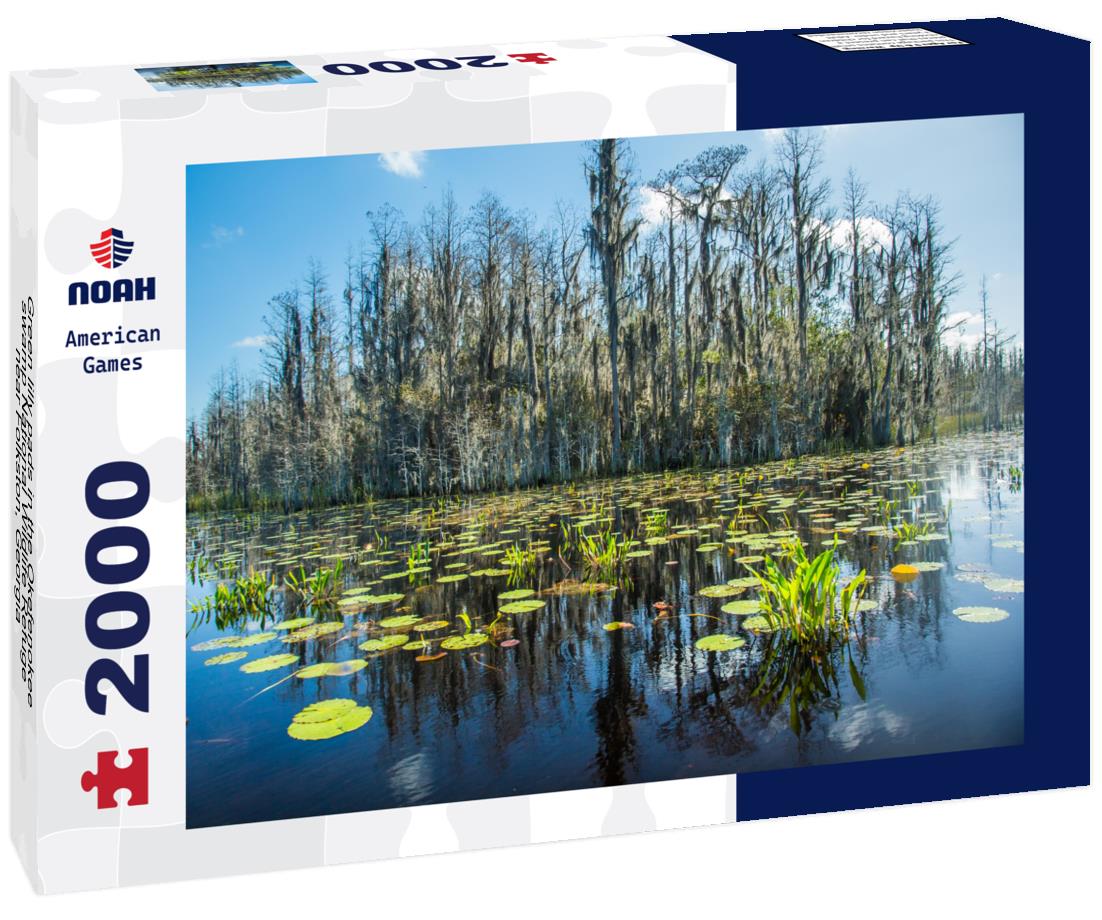 Noah Jigsaw Puzzle Green lilly pads in the Okefenokee swamp National Wildlife Refuge near Folkston, Georgia 2000 pieces