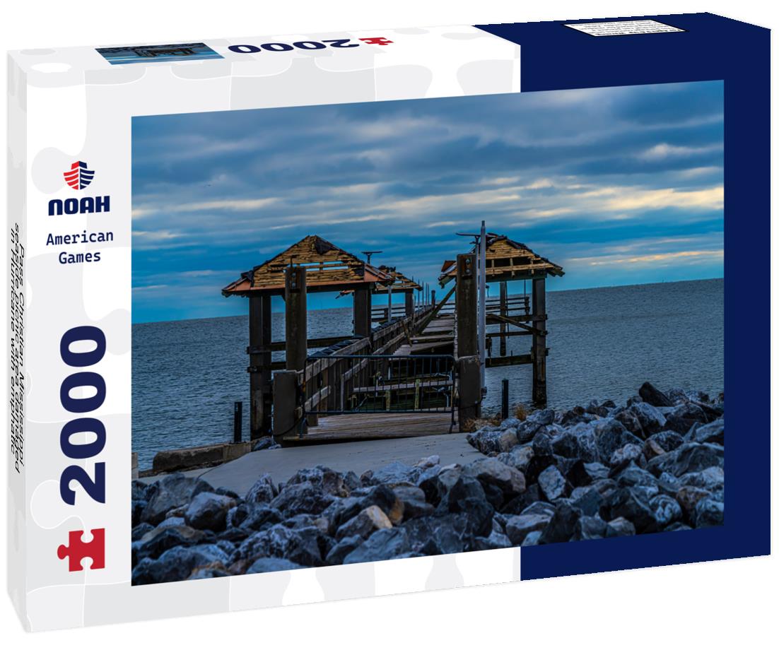 Noah Jigsaw Puzzle Pass Christian Mississippi seaside picnic area damaged in Hurricane with emphatic clouds 2000 pieces