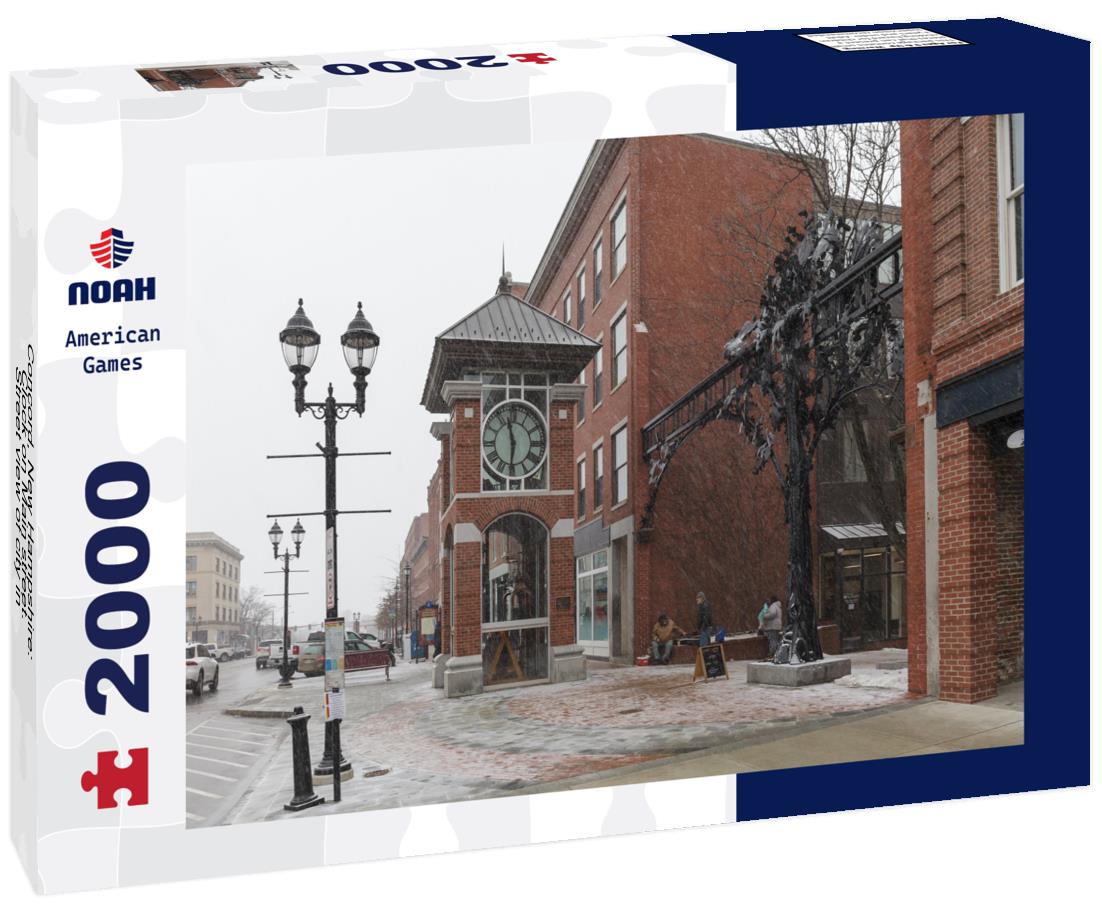 Noah Jigsaw Puzzle Concord, New Hampshire: Clock on Main street. Street view of city in New Hampshire, USA 2000 pieces