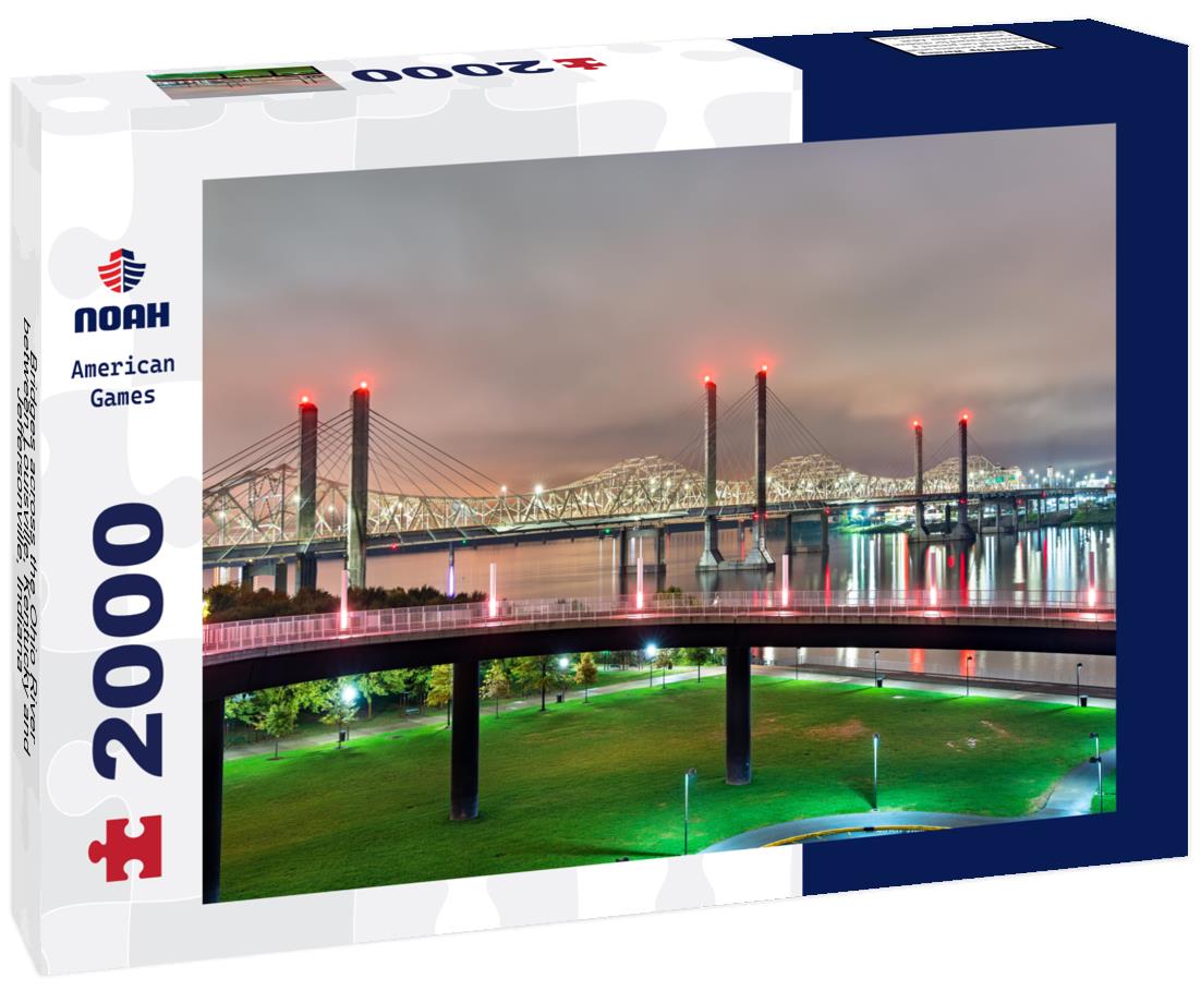 Noah Jigsaw Puzzle Bridges across the Ohio River between Louisville, Kentucky and Jeffersonville, Indiana 2000 pieces