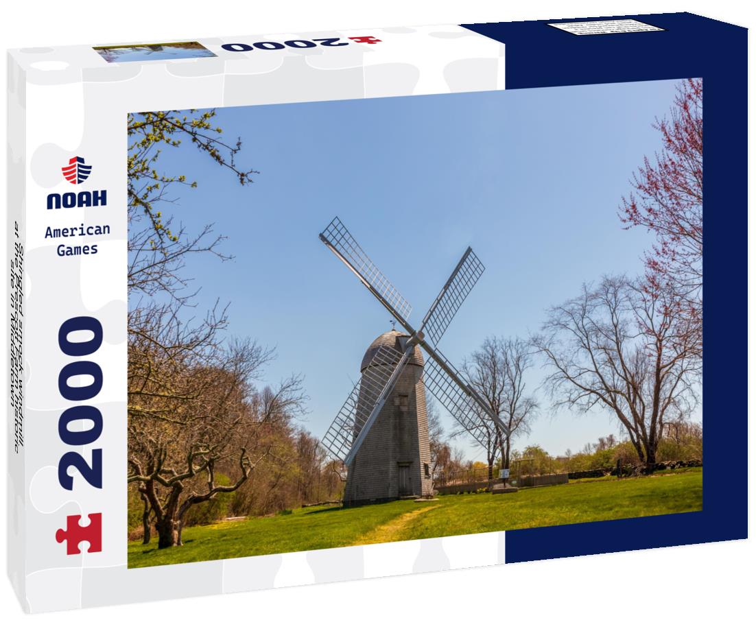 Noah Jigsaw Puzzle Shingled smock windmill at the Prescott Farm historic site in Middletown, Rhode Island 2000 pieces