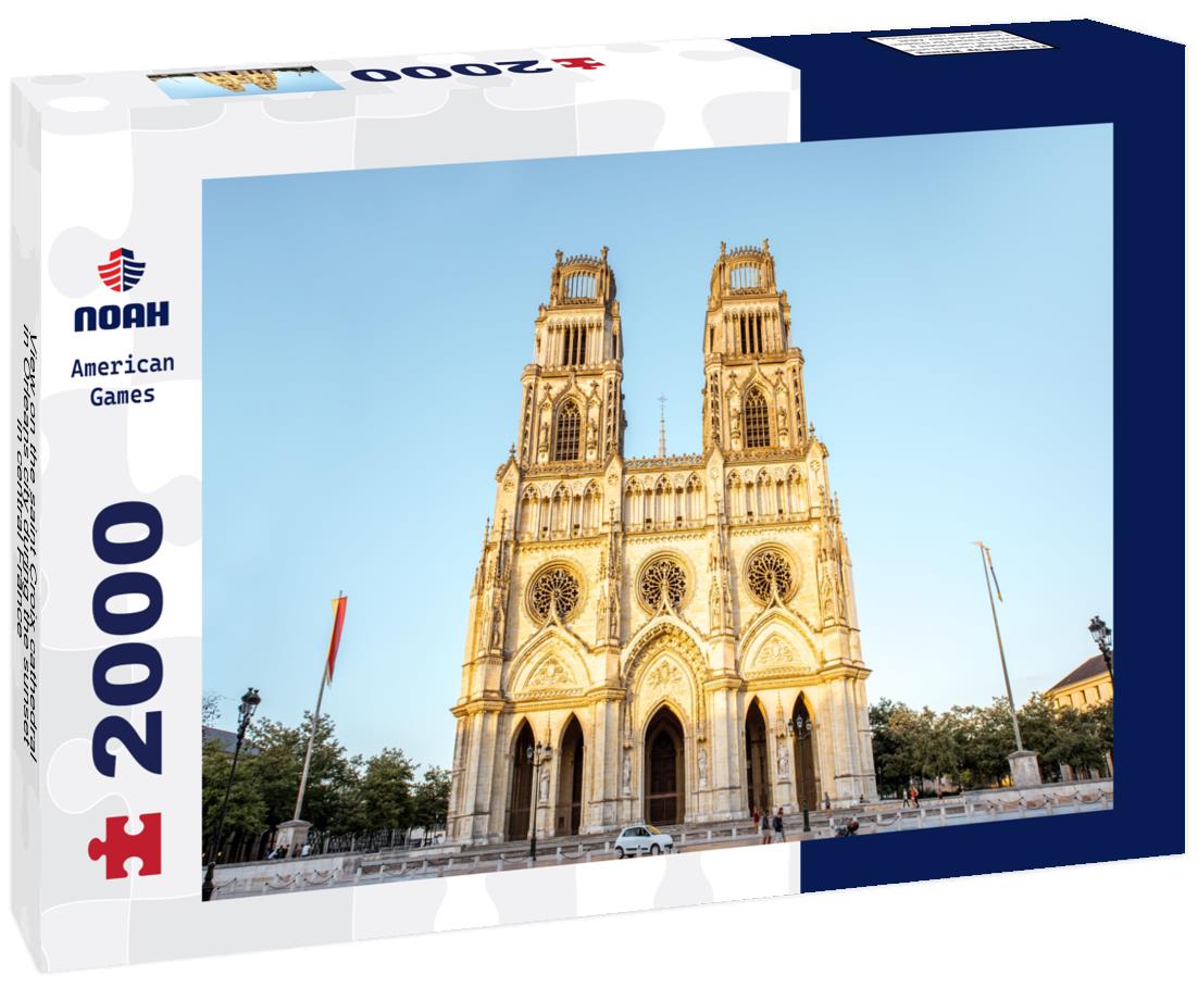 Noah Jigsaw Puzzle View on the saint Croix cathedral in Orleans city during the sunset in central France 2000 pieces