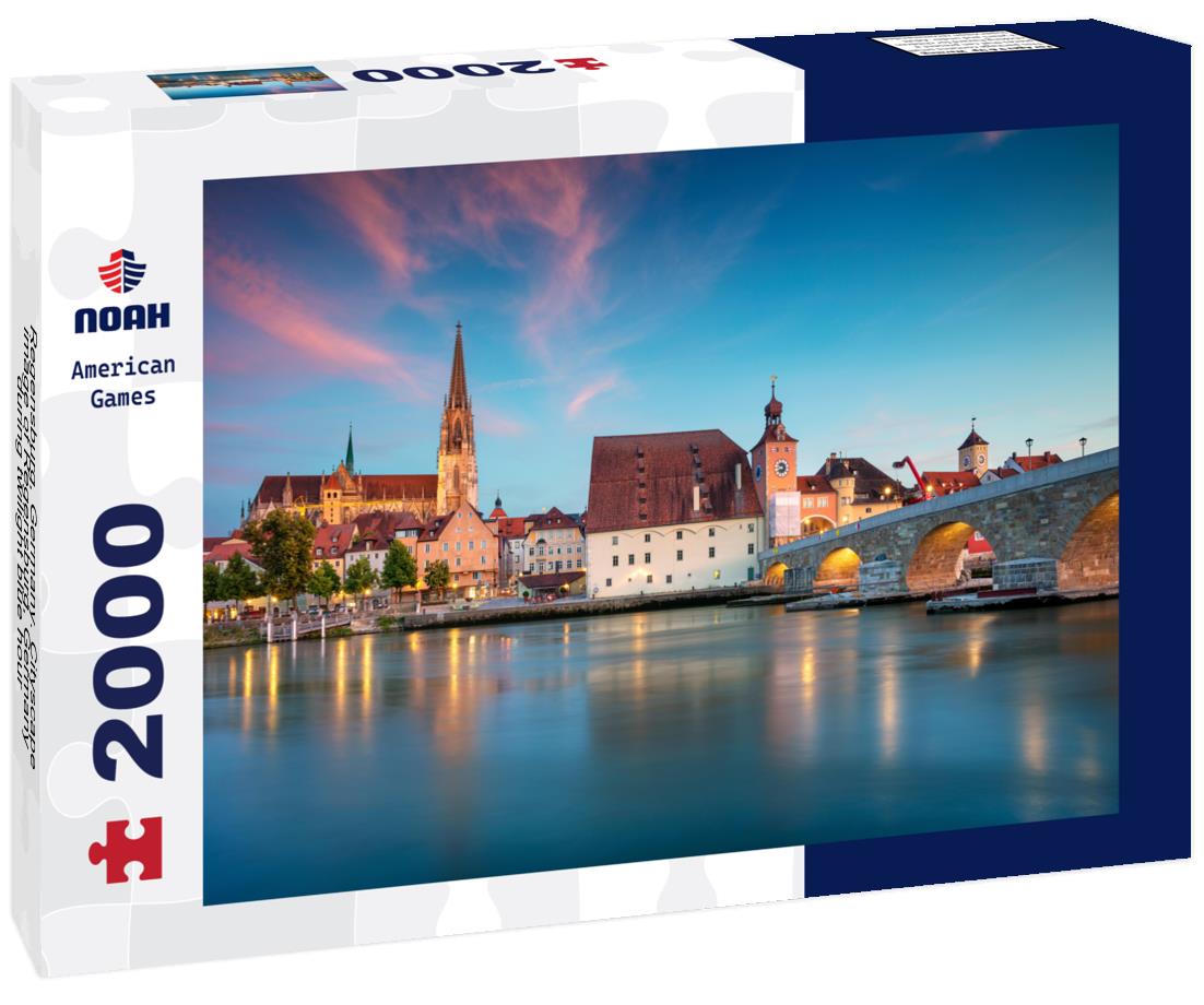 Noah Jigsaw Puzzle Regensburg, Germany. Cityscape image of Regensburg, Germany during twilight blue hour 2000 pieces