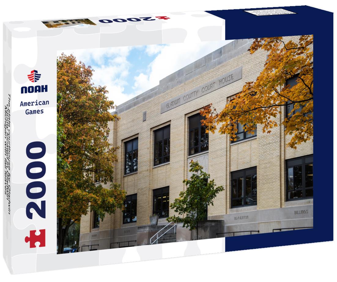 Noah Jigsaw Puzzle The state courthouse for Gladwin County located in Gladwin, Michigan with fall leaves 2000 pieces