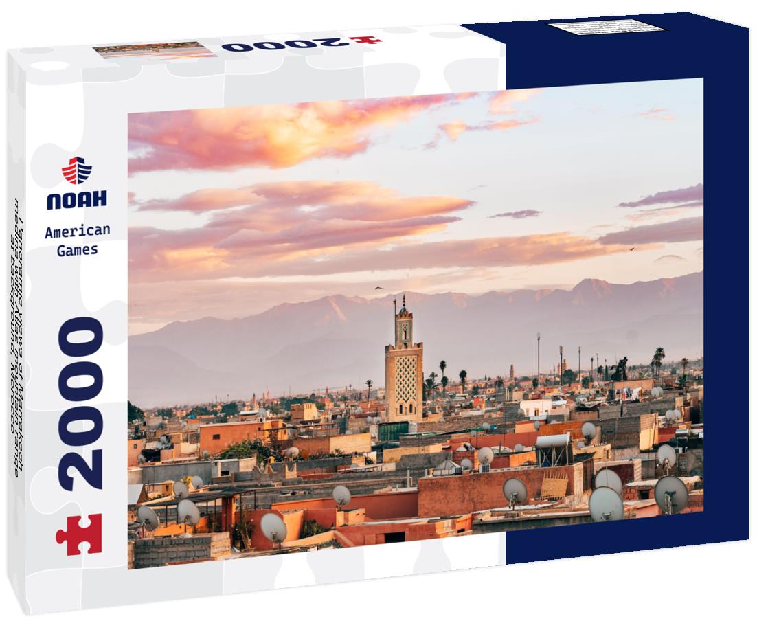 Noah Jigsaw Puzzle Panoramic views of Marrakech medina with Atlas mountain range at background, Morocco 2000 pieces