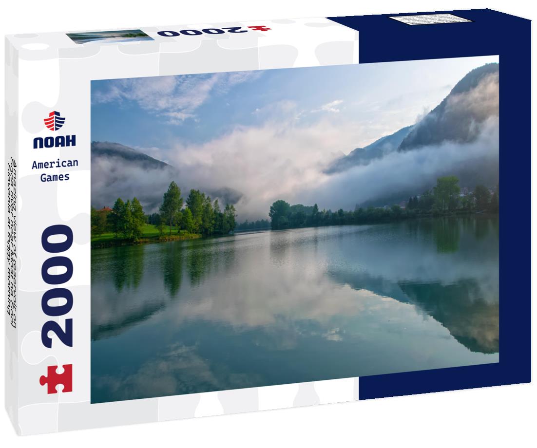 Noah Jigsaw Puzzle Amazing view of reservoir on Soca river near Most na Soci, Slovenia at foggy morning 2000 pieces