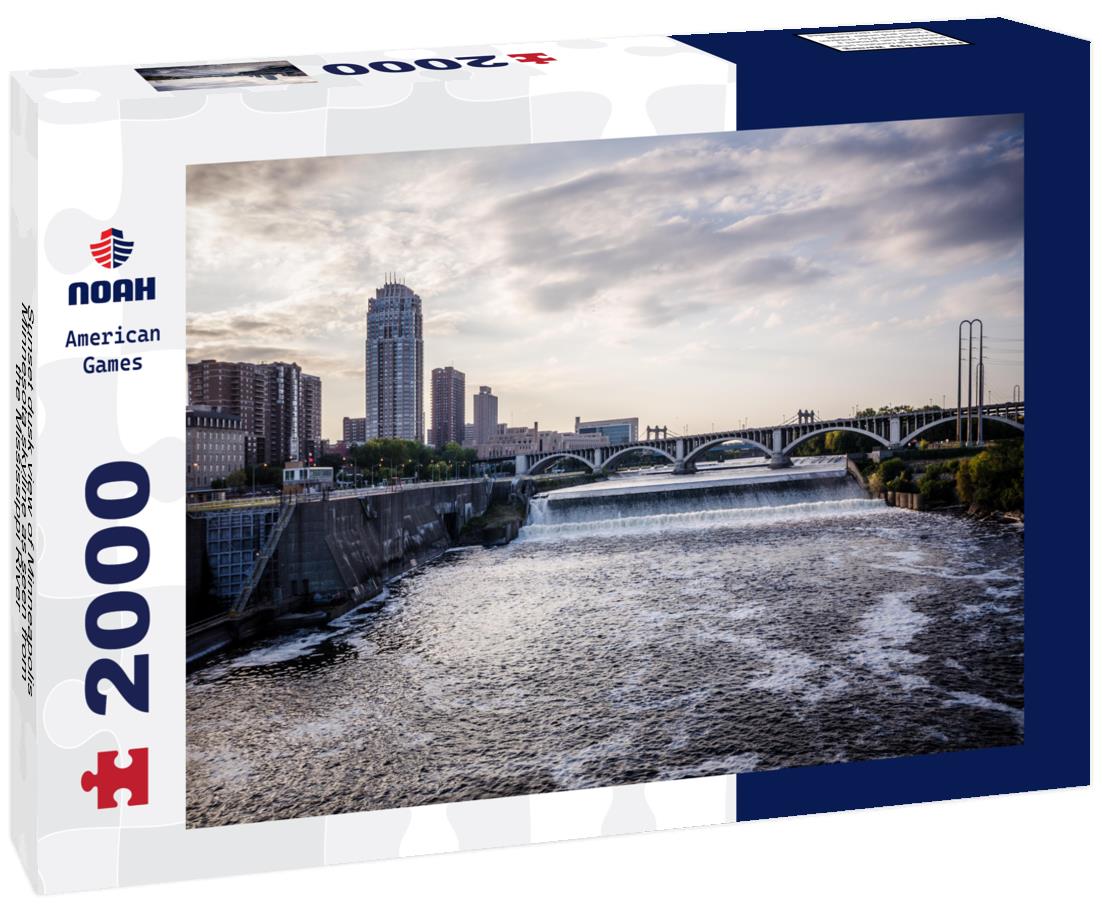 Noah Jigsaw Puzzle Sunset dusk view of Minneapolis Minnesota skyline as seen from the Mississippi River 2000 pieces