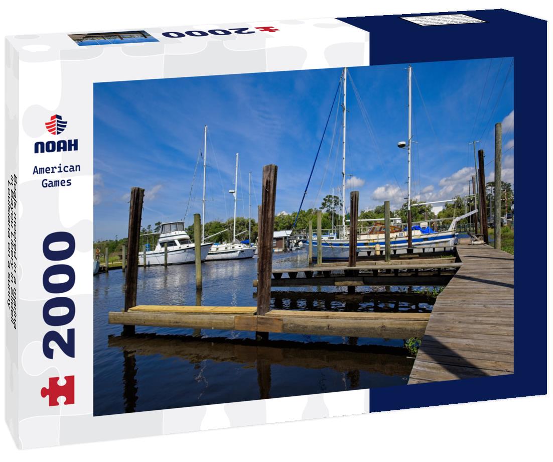 Noah Jigsaw Puzzle Boats moored in a marina in Bayou Libery in Slidell, Louisiana on a sunny spring day 2000 pieces