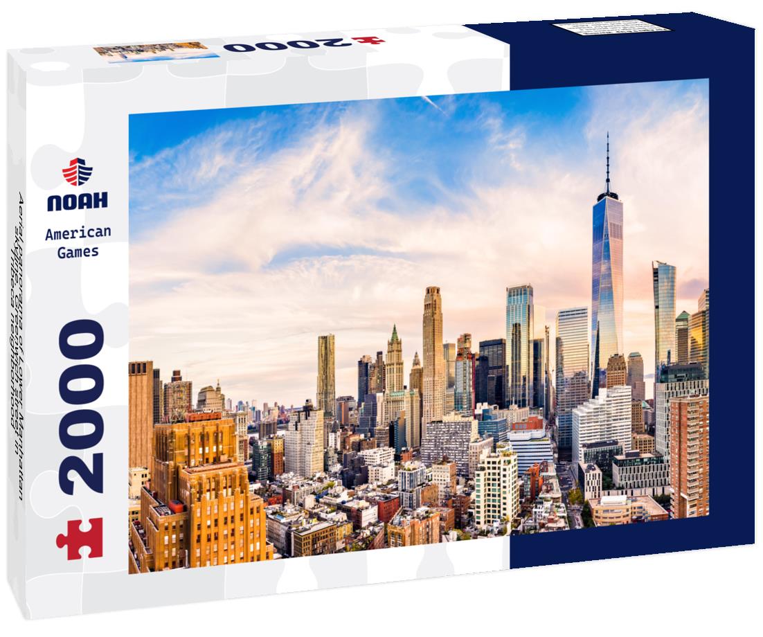 Noah Jigsaw Puzzle Aerial panorama of Lower Manhattan skyline, Greenwich street in Tribeca neighborhood 2000 pieces