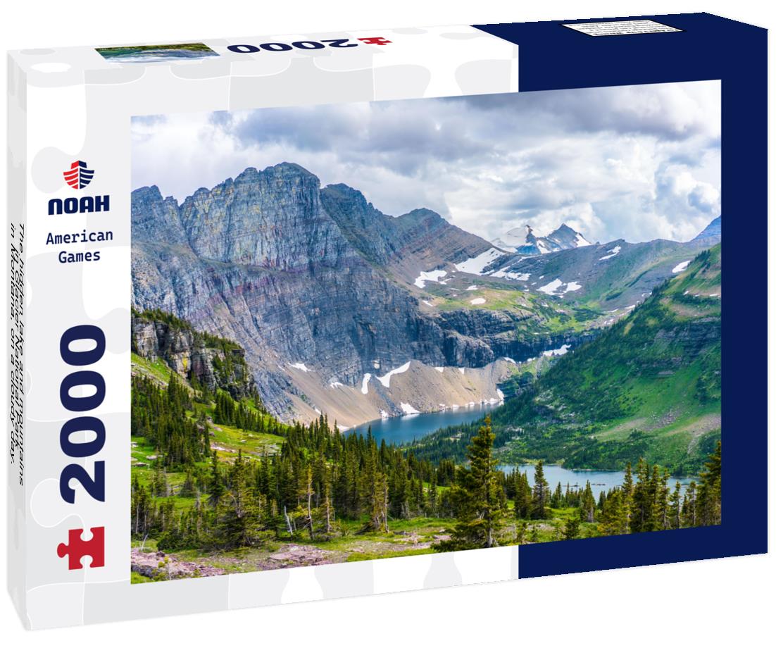 Noah Jigsaw Puzzle The hidden lake and mountains in Glacier National Park, in Montana, on a cloudy day. 2000 pieces