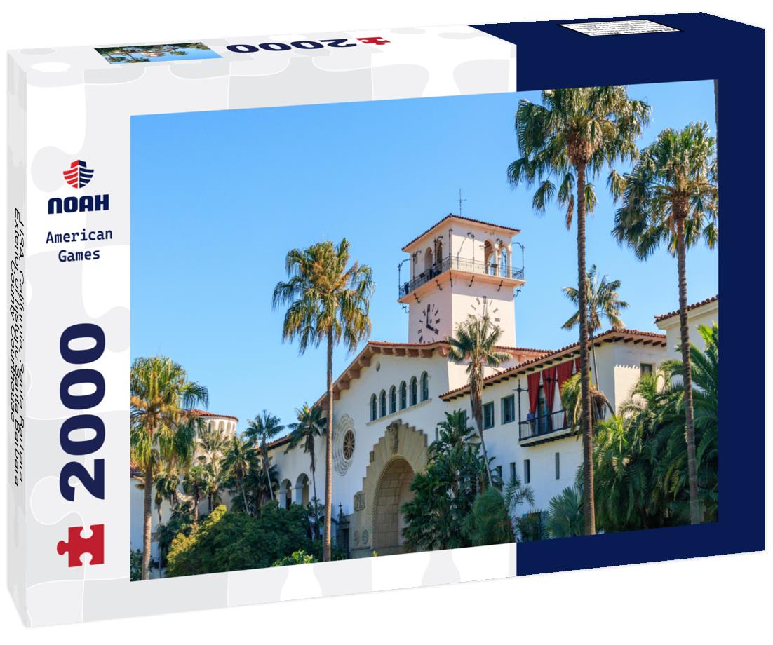 Noah Jigsaw Puzzle USA, California, Santa Barbara. Exterior of historic Santa Barbara County Courthouse 2000 pieces