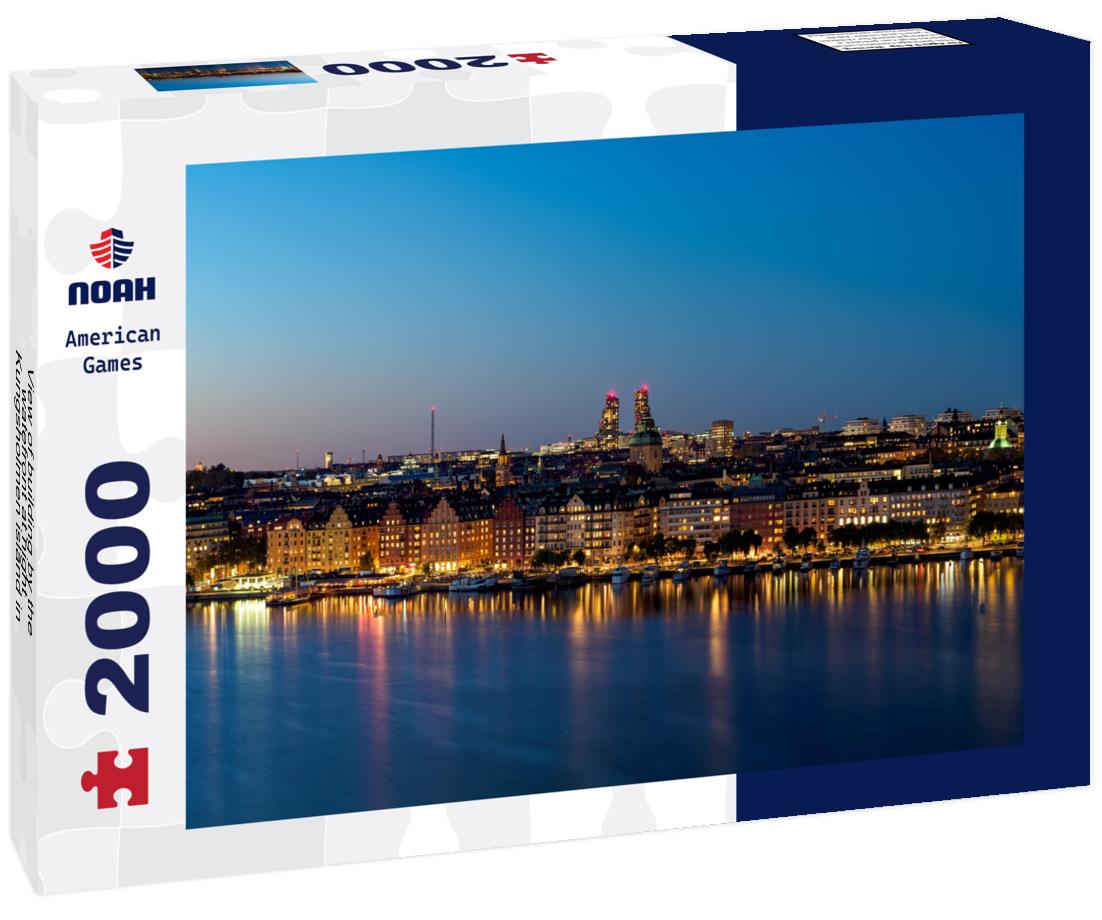 Noah Jigsaw Puzzle View of building by the watefront at night - Kungsholmen island in Stockholm, Sweden 2000 pieces