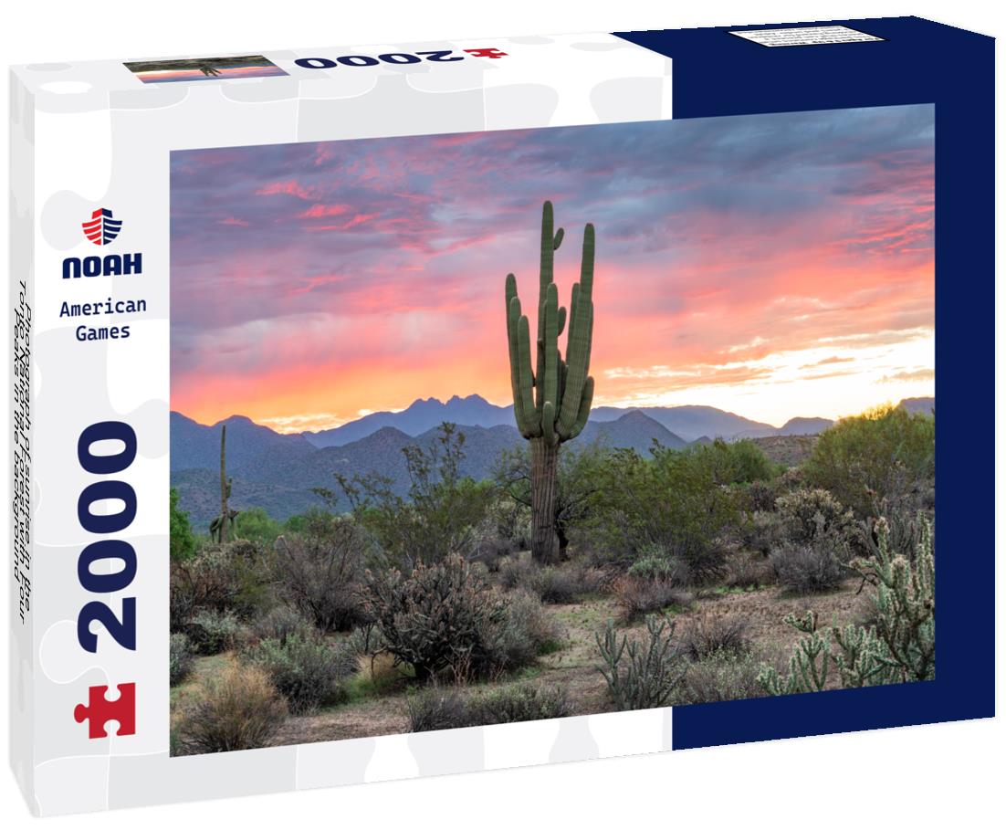 Noah Jigsaw Puzzle Photograph of sunrise in the Tonto National Forest with Four Peaks in the background 2000 pieces