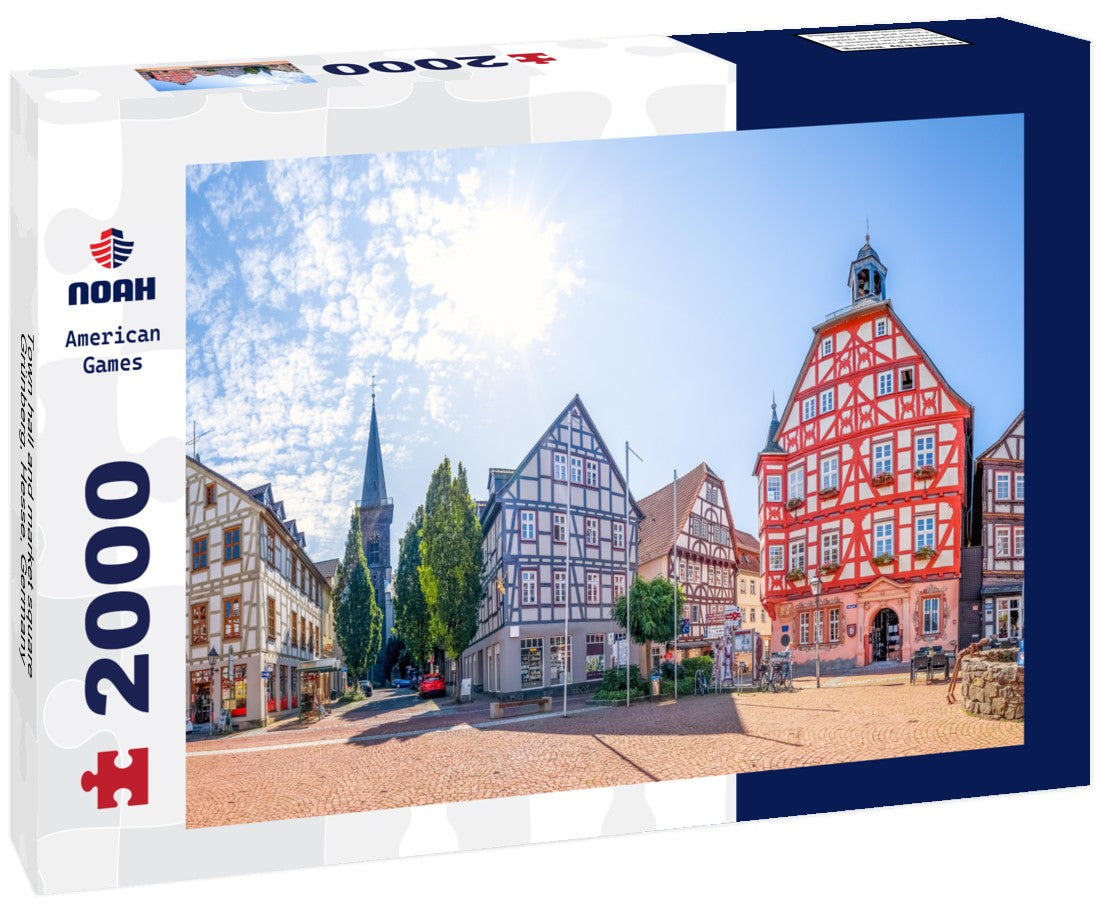Noah Jigsaw Puzzle Town hall and market square, Grünberg, Hesse, Germany 2000 Pieces