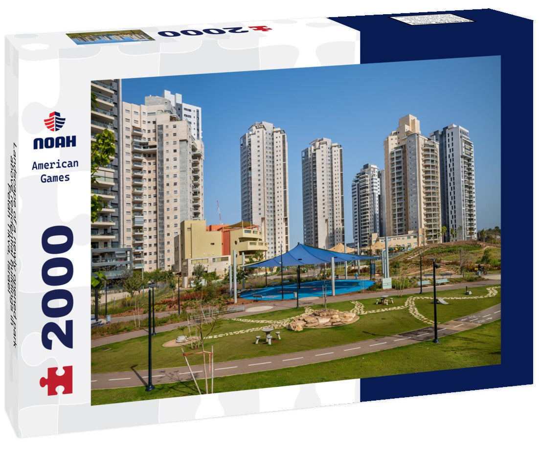 Noah Jigsaw Puzzle Landscape of a newly opened park above residential buildings in Petah Tikva, Israel 2000 Pieces