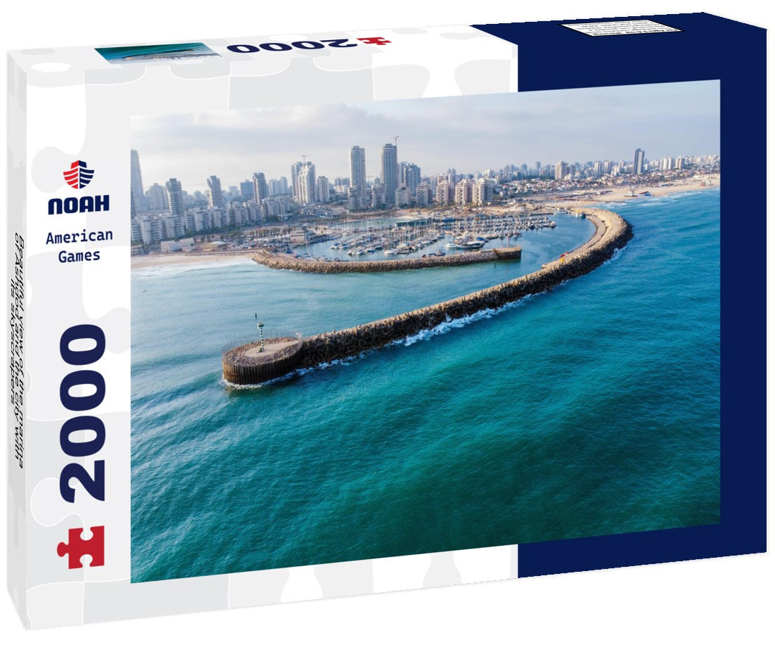Noah Jigsaw Puzzle Beautiful view of the marina of Ashdod and the city with its skyscrapers 2000 Pieces