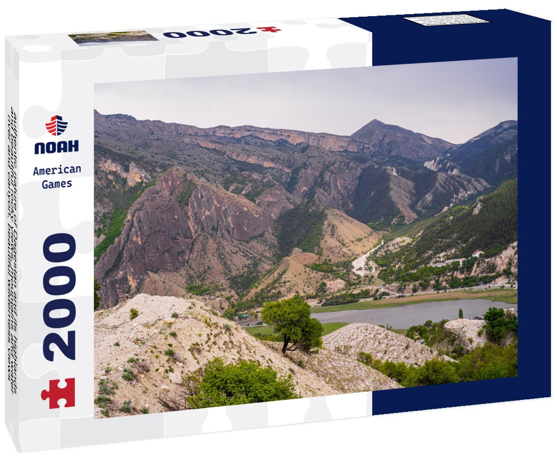 Noah Jigsaw Puzzle authentic nature of Dagestan and its highlands and beautiful rocky views, mountains and water, river and canyon, beautiful wilderness views 2000 Pieces