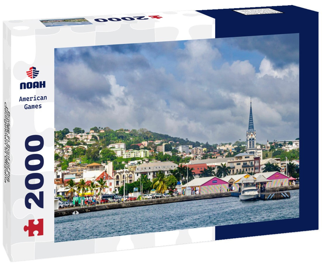 Noah Jigsaw Puzzle Bridge in front of the beautiful cityscape of Georgetown in Guyana 2000 Pieces
