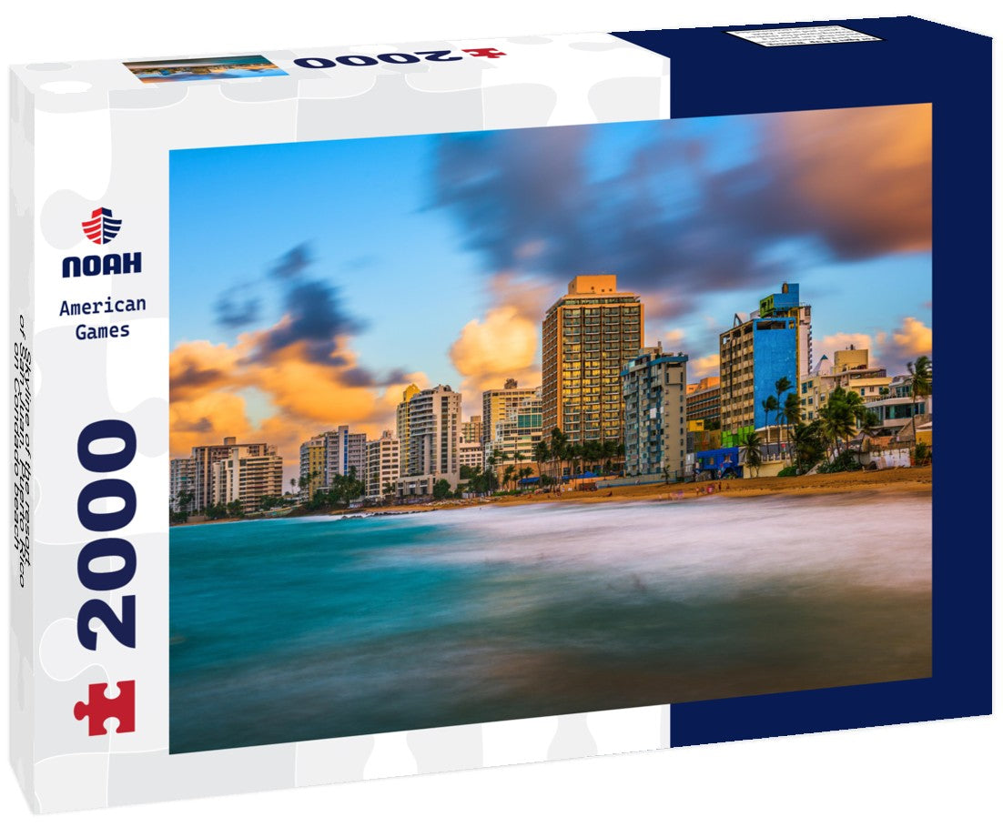 Noah Jigsaw Puzzle Skyline of the resort of San Juan, Puerto Rico, on Condado beach 2000 Pieces