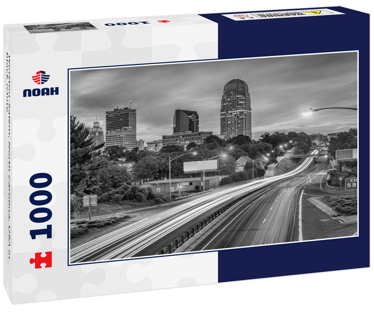 Winston-Salem, North Carolina, USA in black white