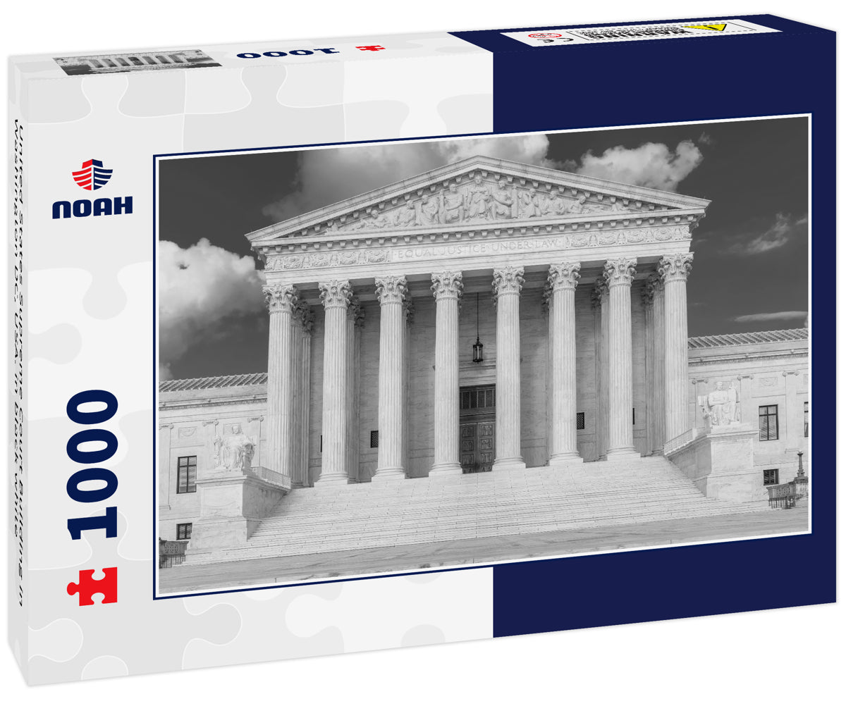 United States Supreme Court Building in Washington DC, USA. in black white