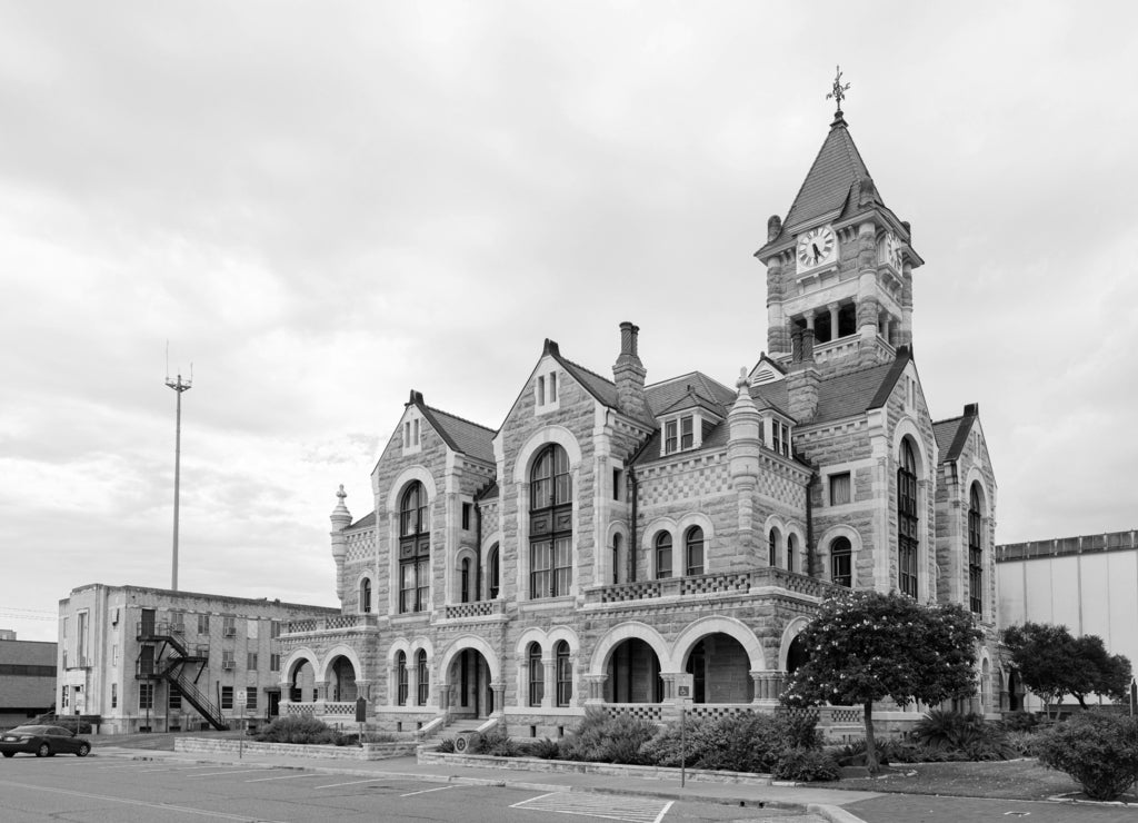 Victoria, Texas in black white