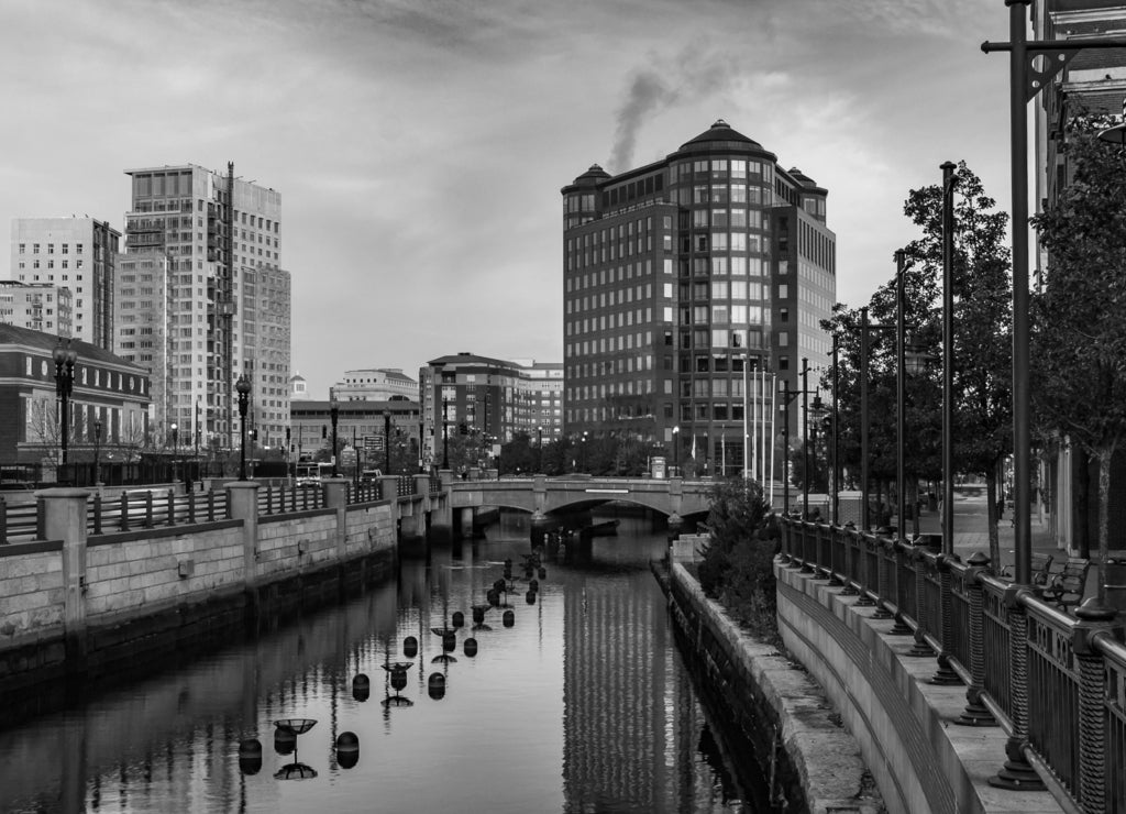 Rhode Island - Providence in black white