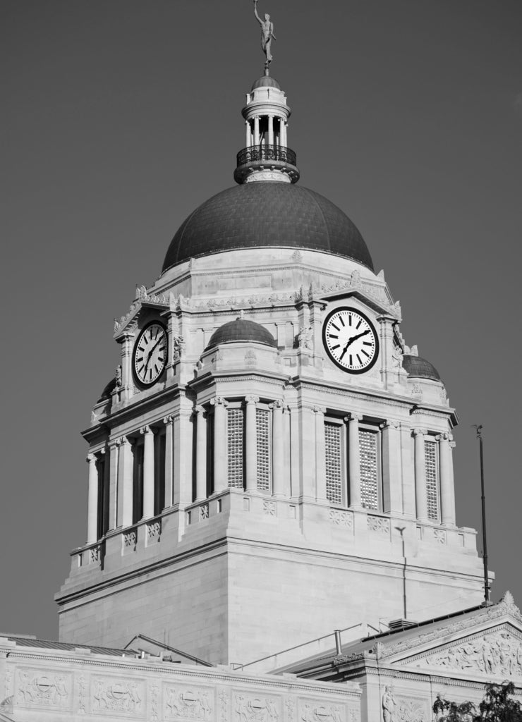 Old courthouse in South Bend Indiana in black white