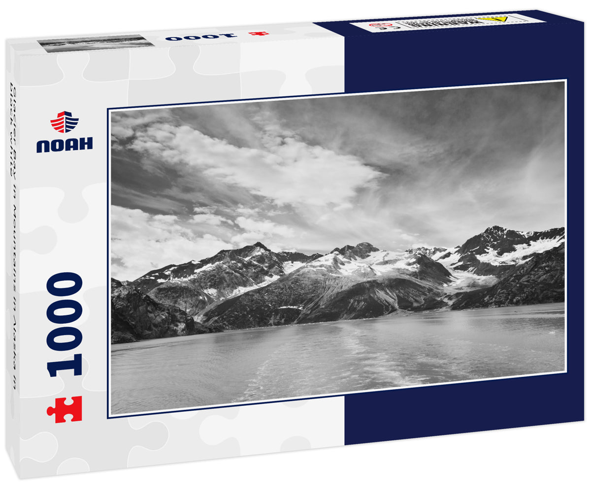 Glacier Bay in Mountains in Alaska in black white