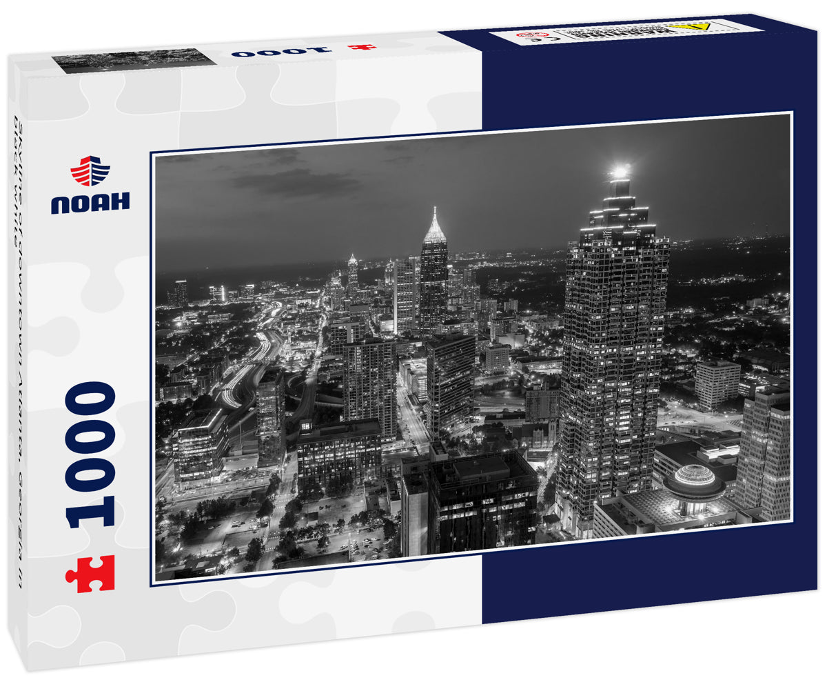 Skyline of downtown Atlanta, Georgia in black white