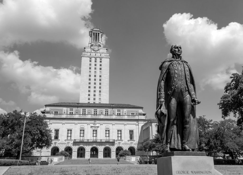 University of Texas in black white