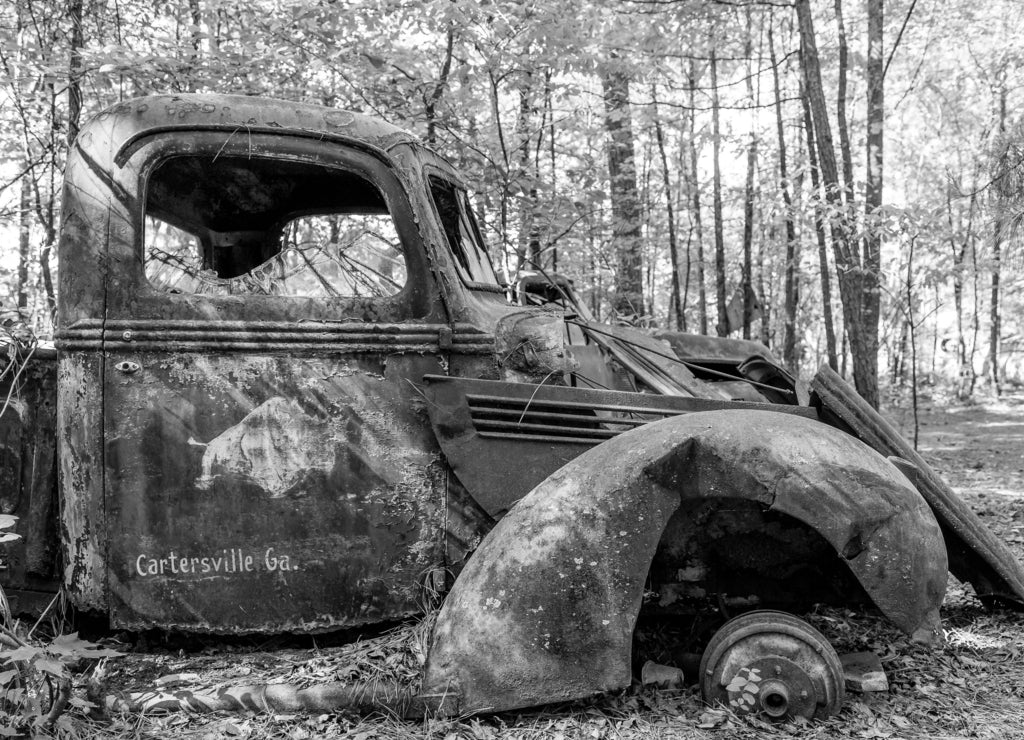 Old Truck from Cartersville Georgia in black white