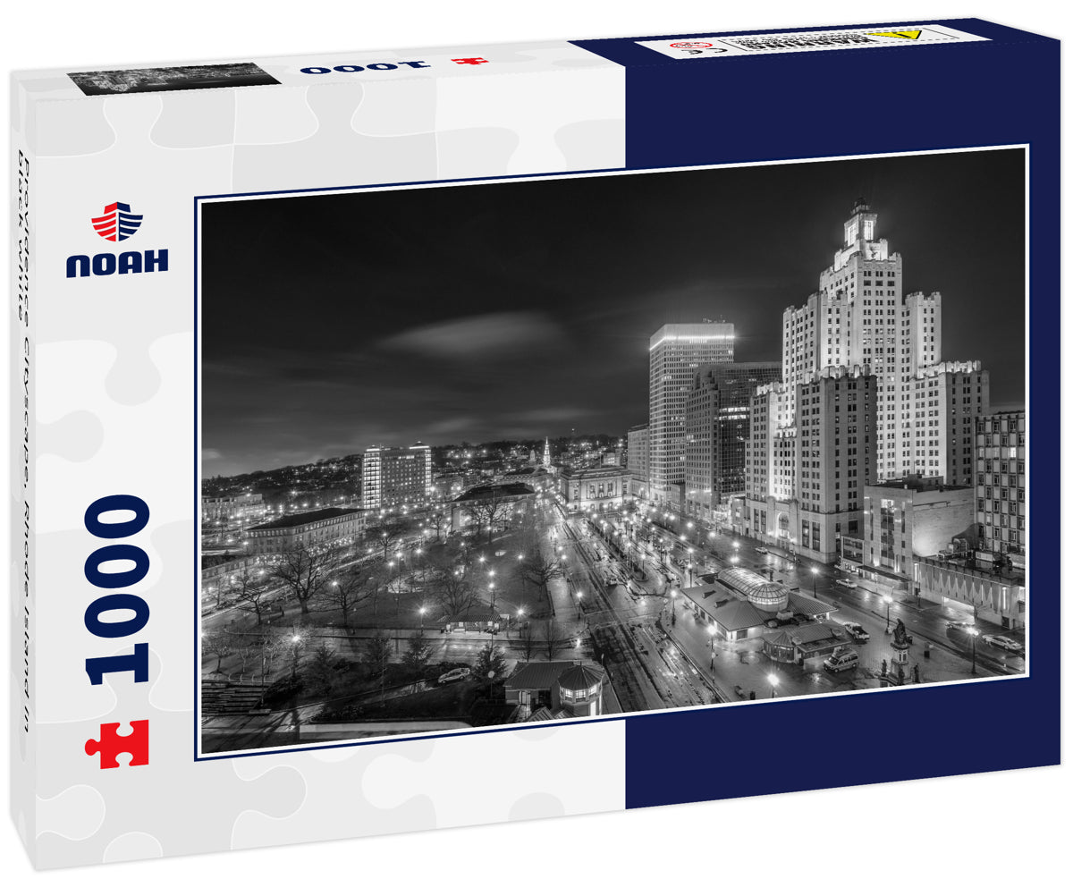 Providence Cityscape, Rhode Island in black white