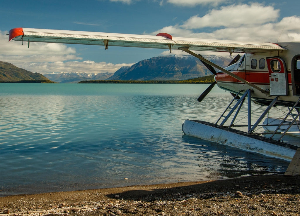 Hydroplane landed on Naknek Lake in Katmai NP, Alaska