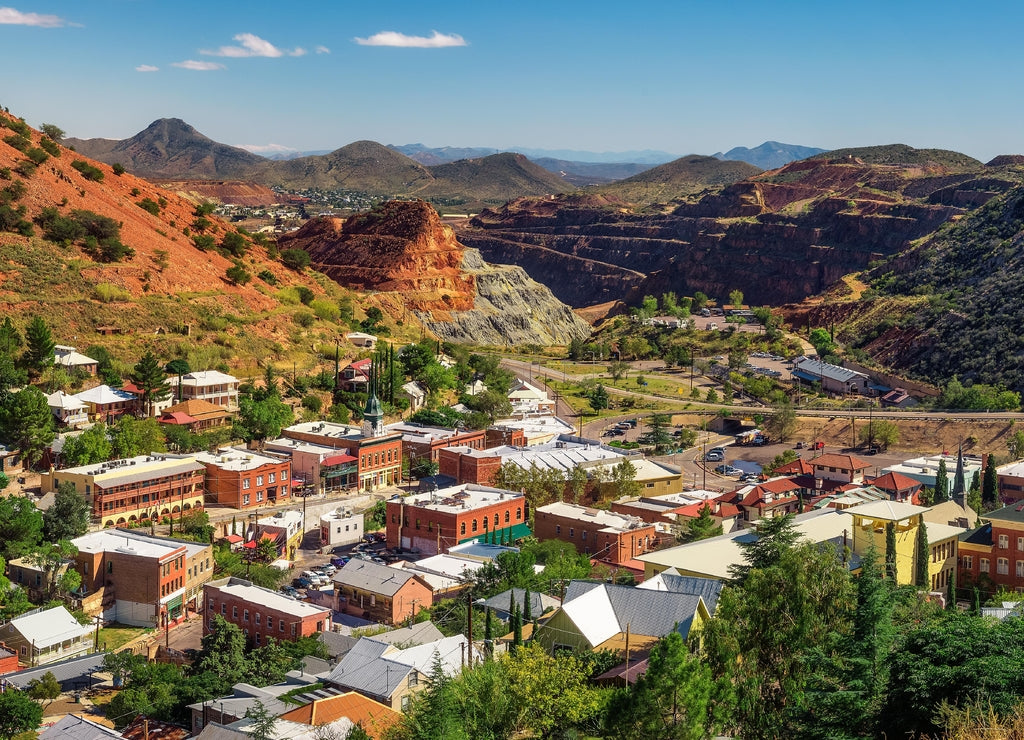 Panorama of Bisbee and Mule Mountains in Arizona