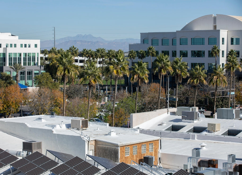 Afternoon view of downtown Chandler, Arizona, USA