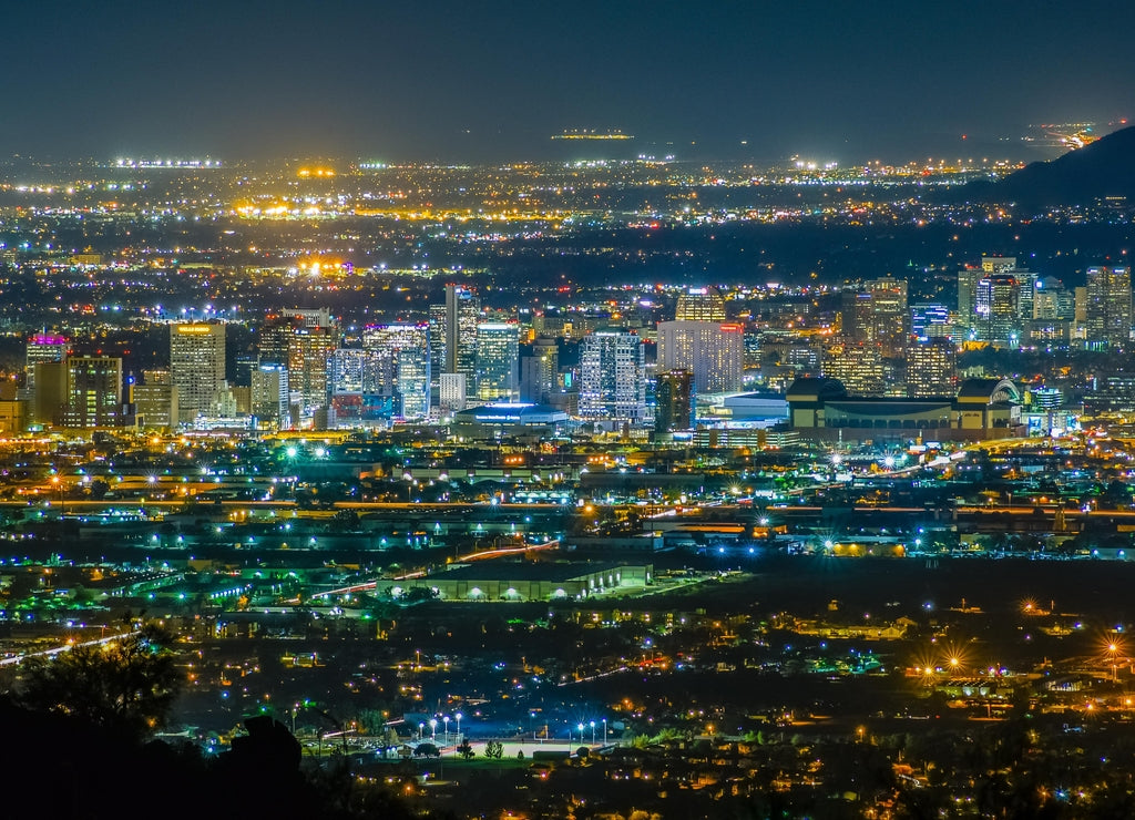 The City of Phoenix, Arizona at night
