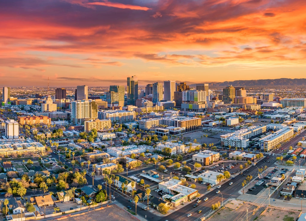 Phoenix, Arizona, USA Downtown Skyline Aerial